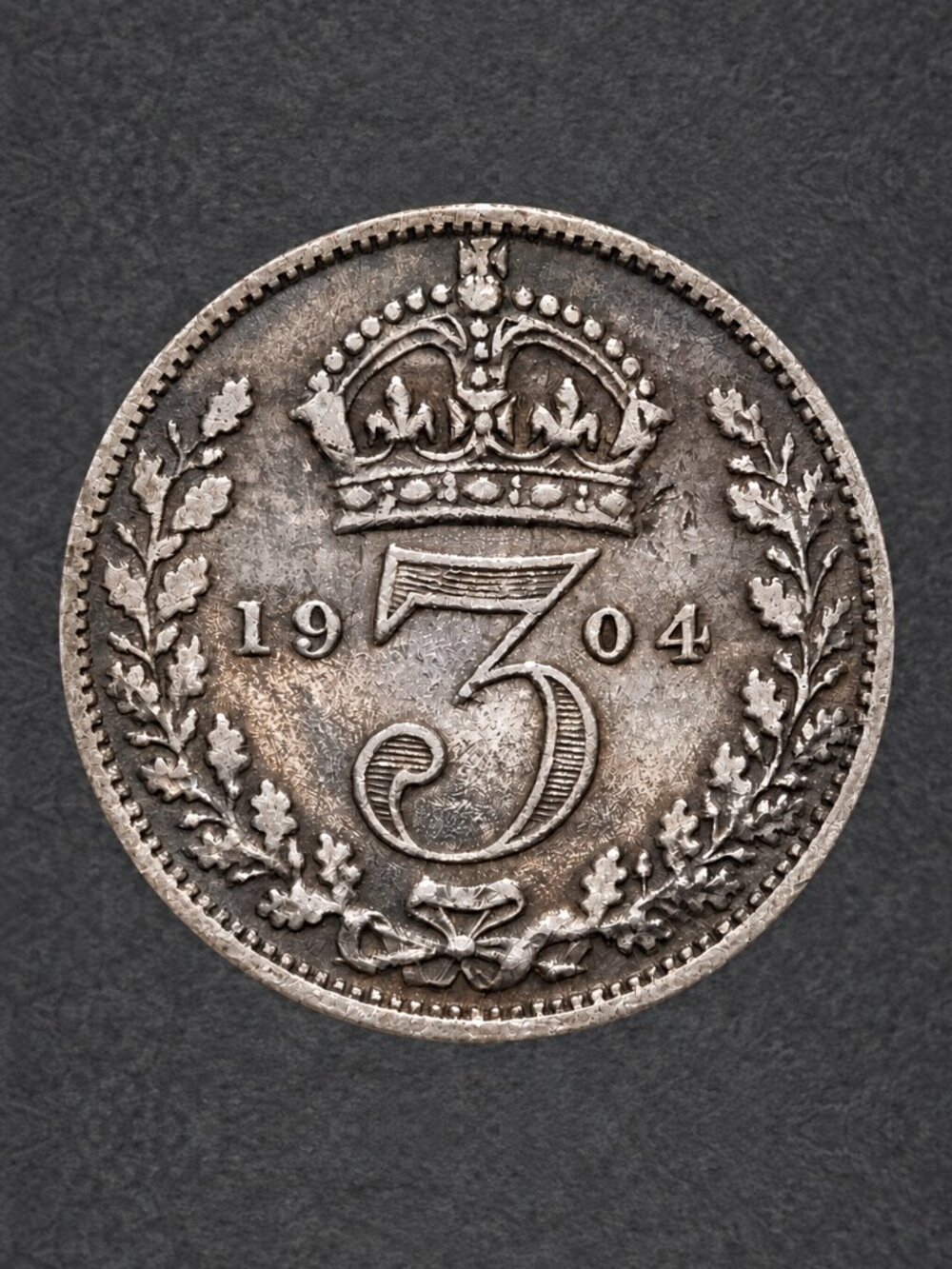 1904 Great Britain Threepence 3 Pence Edward VII Sterling Silver KM#797